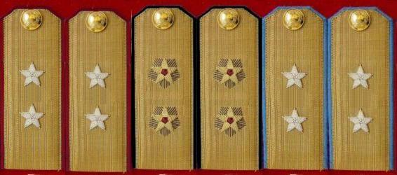 陆、海、空军中将常服肩章(1955~1965) 陆、海、空军中将常服肩章(1955~1965)