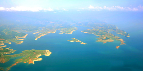 鸟瞰南阳淅川丹江口水库 鸟瞰南阳淅川丹江口水库