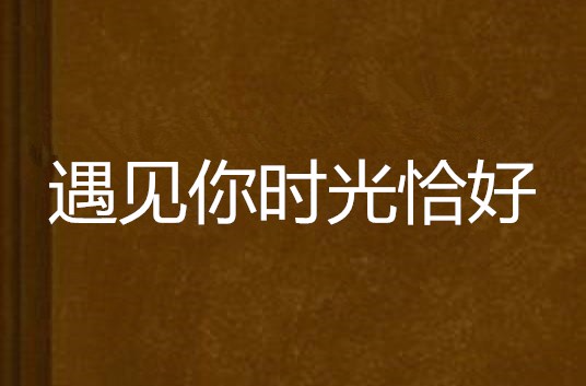 遇见你时光恰好