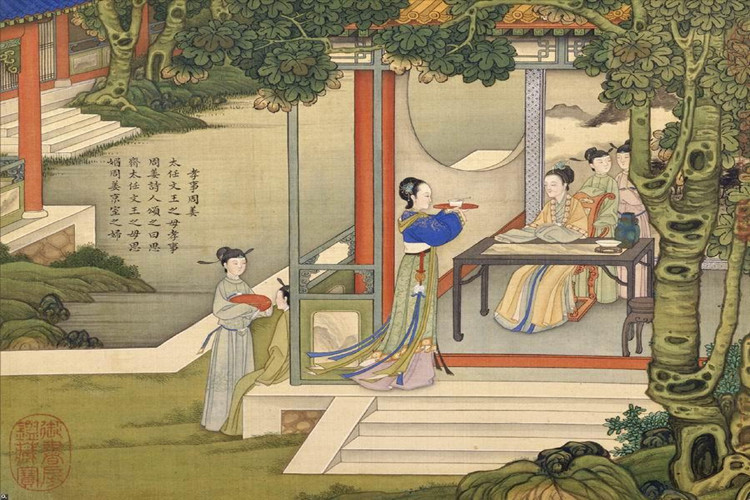 国画孝事周姜 国画孝事周姜