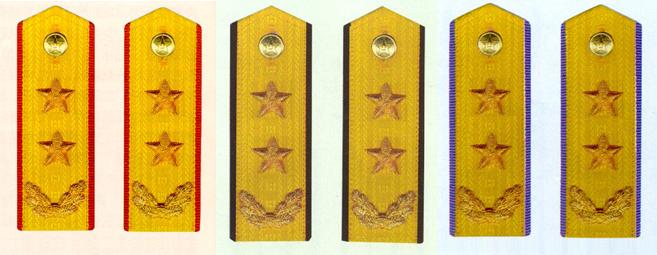 陆、海、空军中将常服肩章(1988~2007) 陆、海、空军中将常服肩章(1988~2007)