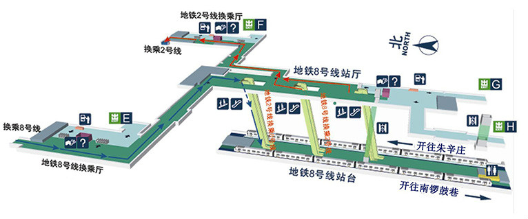 鼓楼大街站站内立体图(8号线) 鼓楼大街站站内立体图(8号线)