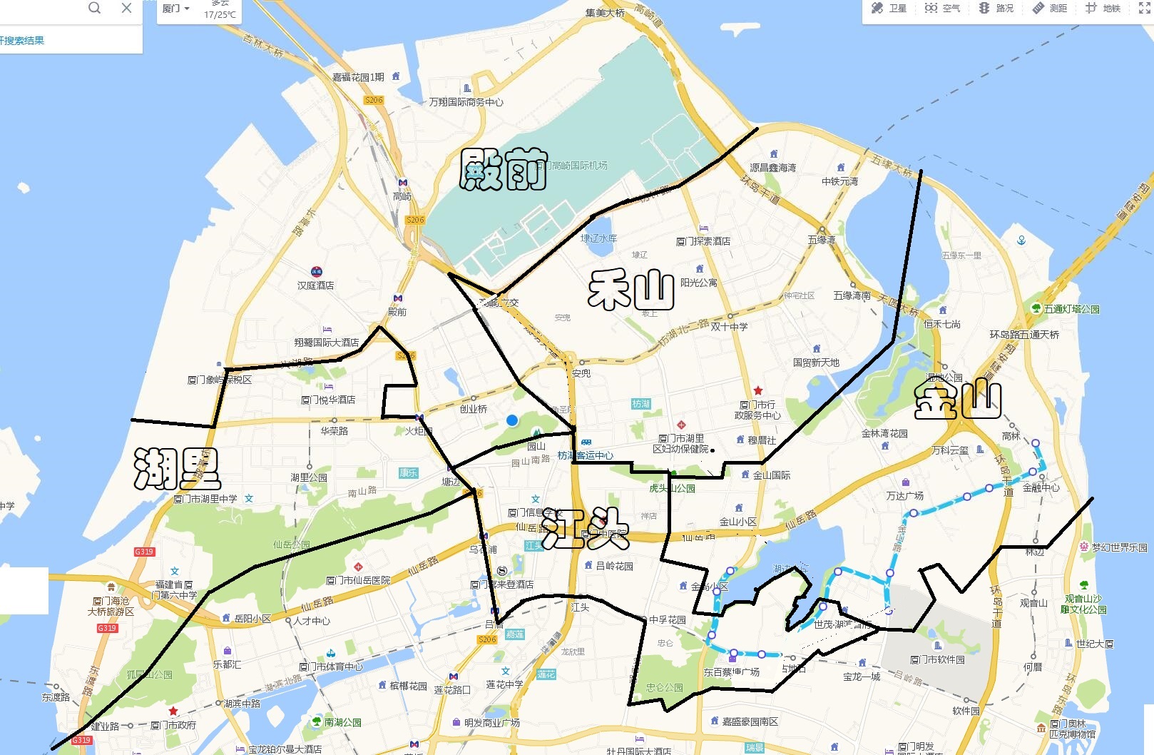 湖里区区划(大致画法) 湖里区区划(大致画法)