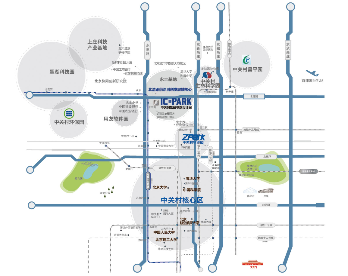 中关村积体电路设计园线路图 中关村积体电路设计园线路图