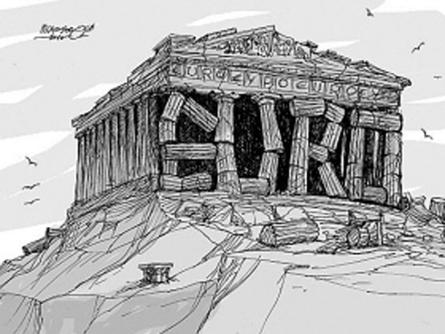 希腊危机讽刺漫画 希腊危机讽刺漫画