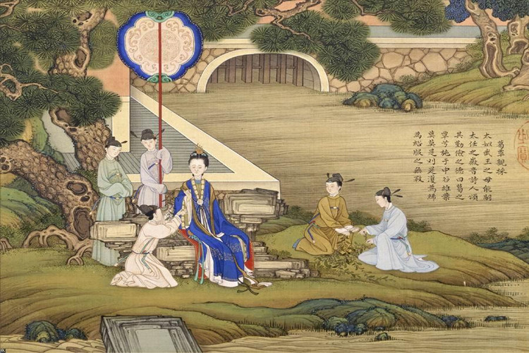 国画葛覃亲采 国画葛覃亲采