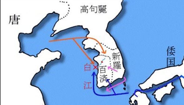 白江口之战示意图 白江口之战示意图