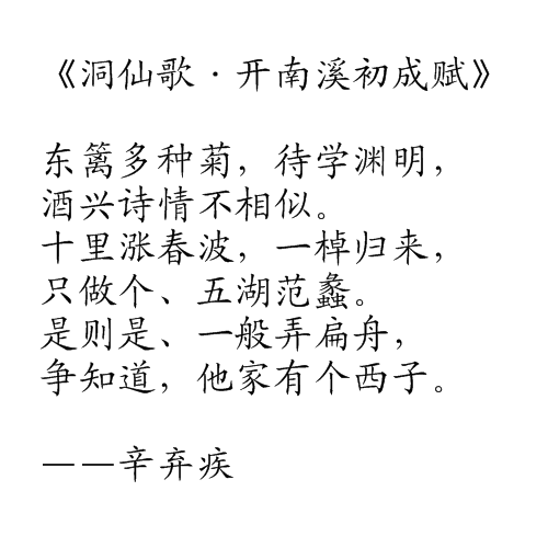 洞仙歌·开南溪初成赋