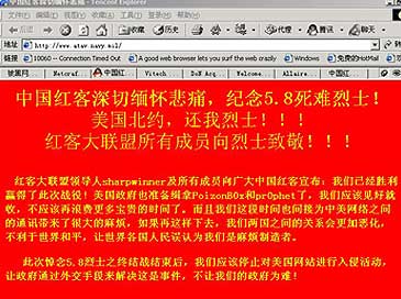 2001年攻击美国海军资源网站的截屏图 2001年攻击美国海军资源网站的截屏图