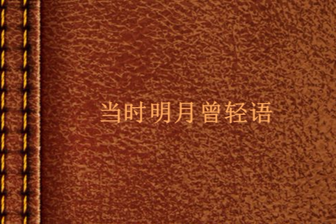 当时明月曾轻语