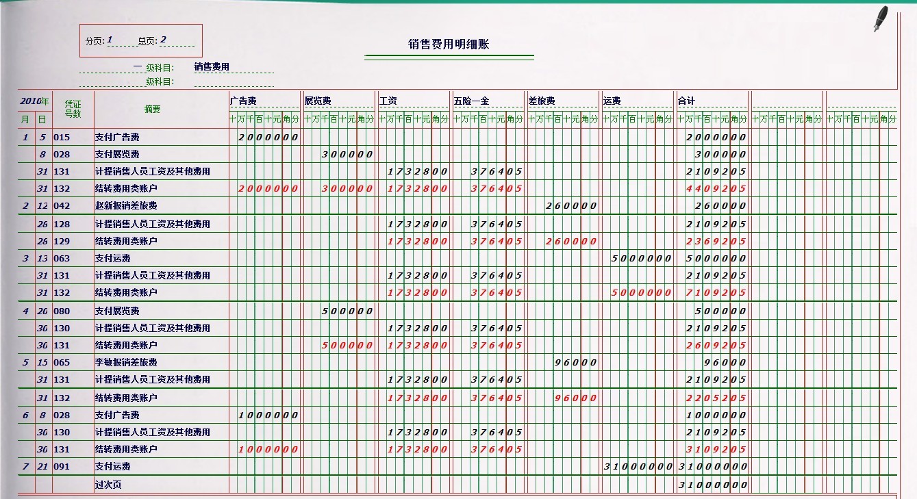 明细账