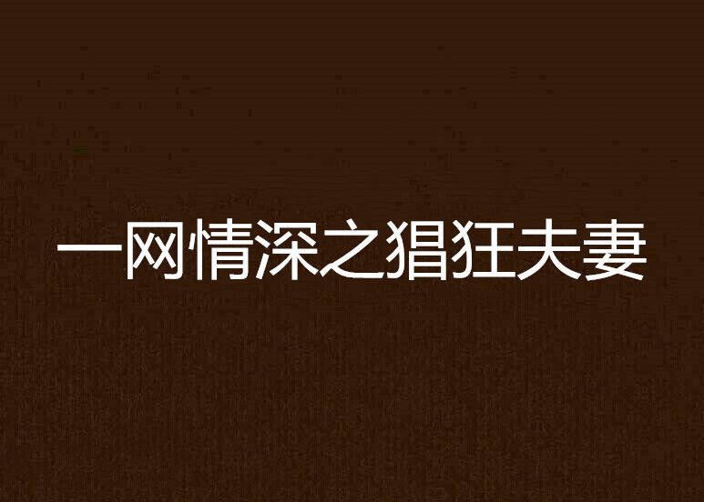 一网情深之猖狂夫妻