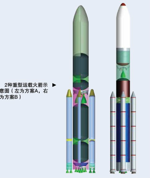 长征九号早期两种论证方案 长征九号早期两种论证方案