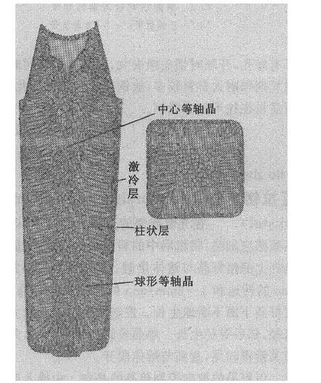 图1 镇静钢钢锭结构 图1 镇静钢钢锭结构