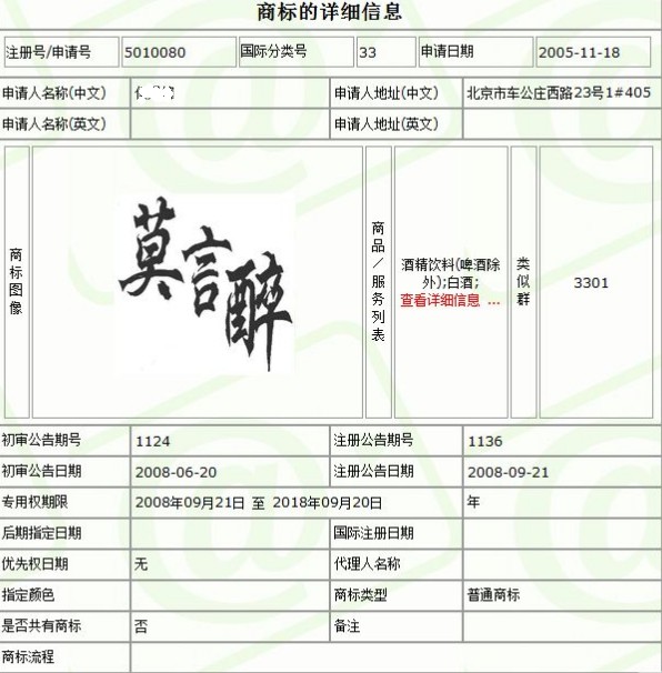 商标详细信息 商标详细信息