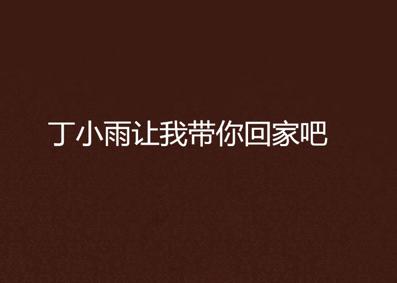 丁小雨让我带你回家吧