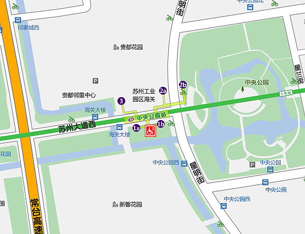 中央公园站出入口分布图 中央公园站出入口分布图