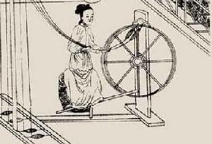 明代《天工开物》中的纺织图 明代《天工开物》中的纺织图