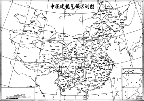 中国建筑气候区划图 中国建筑气候区划图