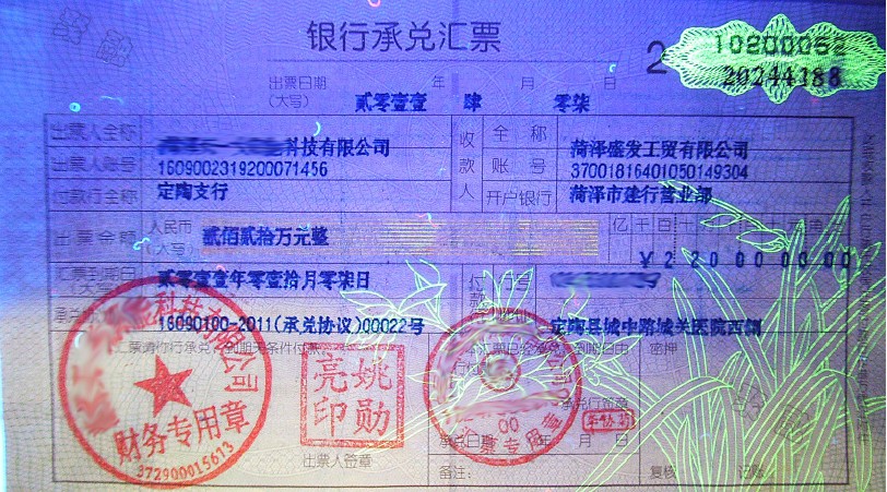 2010版银行承兑汇票 2010版银行承兑汇票