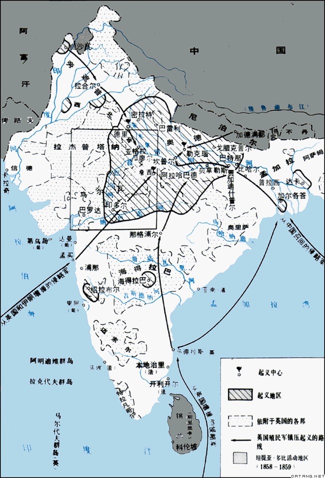 印度民族大起义形势 印度民族大起义形势