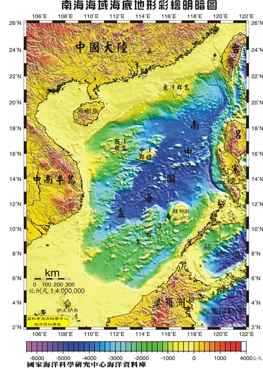 南海地形图 南海地形图