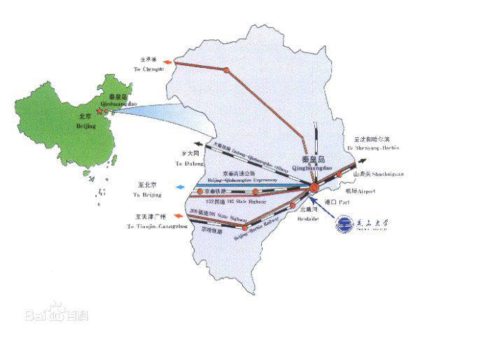 秦皇岛地理位置图 秦皇岛地理位置图