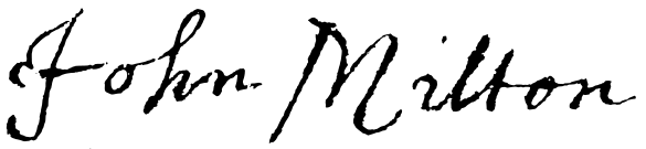约翰·弥尔顿签名。 约翰·弥尔顿签名。