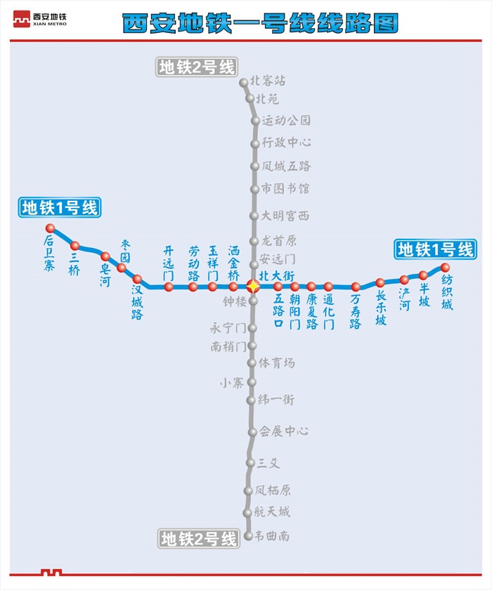 西安捷运1号线线路走向图 西安捷运1号线线路走向图