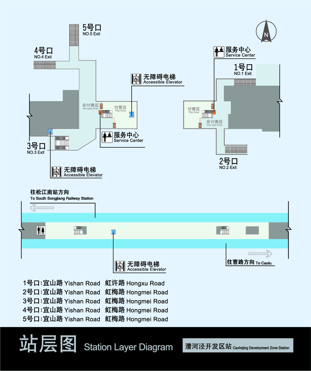 漕河泾开发区捷运站站层图 漕河泾开发区捷运站站层图