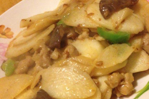 香菇山药炒肉片