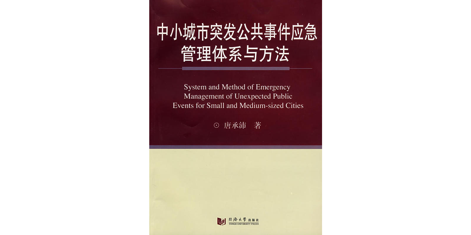 中小城市突发公共事件应急管理体系与方法
