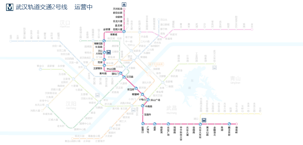 武汉捷运2号线线路图 武汉捷运2号线线路图