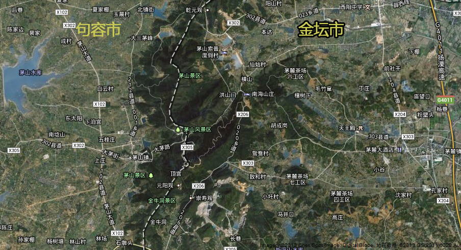 茅山景区卫星图 茅山景区卫星图