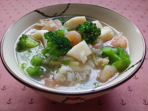 花椰菜马蹄素鸡冬菇汤