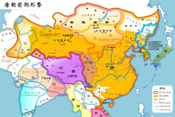 唐太宗后期、唐高宗时期的唐朝疆域 唐太宗后期、唐高宗时期的唐朝疆域