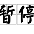 暂停(汉语词语)