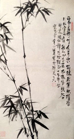 韦小宝2013年所作竹画 韦小宝2013年所作竹画