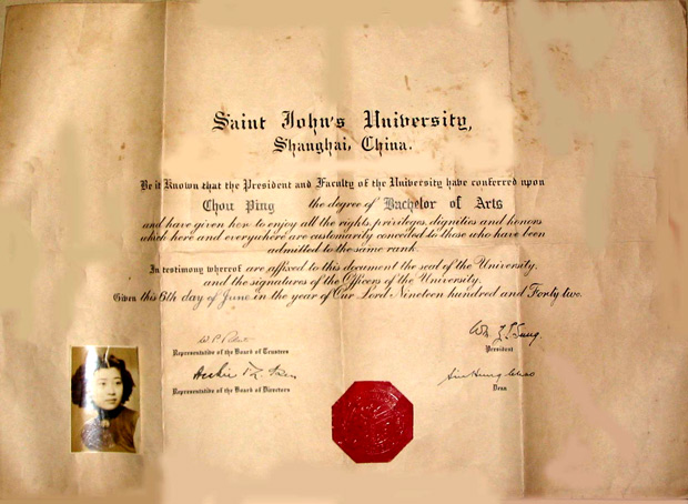 圣约翰大学毕业证书(英文版) 圣约翰大学毕业证书(英文版)