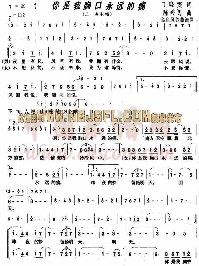 你是我胸口永远的痛 你是我胸口永远的痛