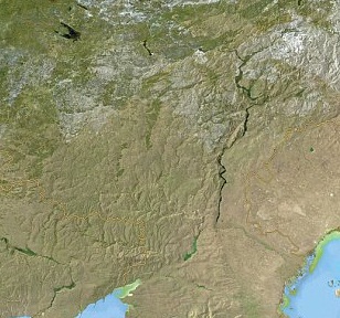 伏尔加河流域地形图 伏尔加河流域地形图