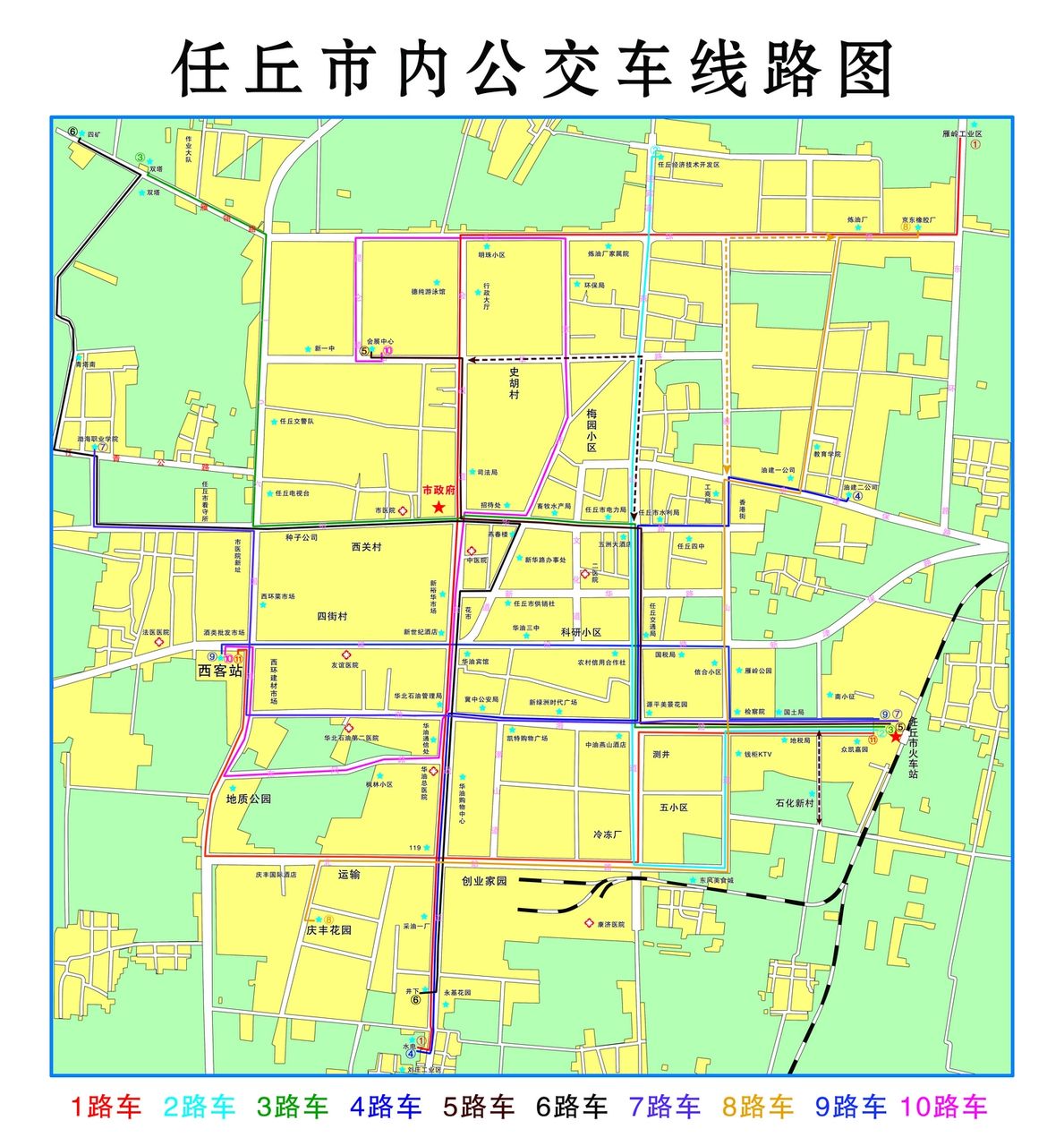 任丘市公交线路图 任丘市公交线路图
