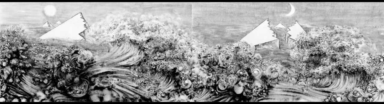 《冰山与海-日月同辉》288x77cm,2011 《冰山与海-日月同辉》288x77cm,2011