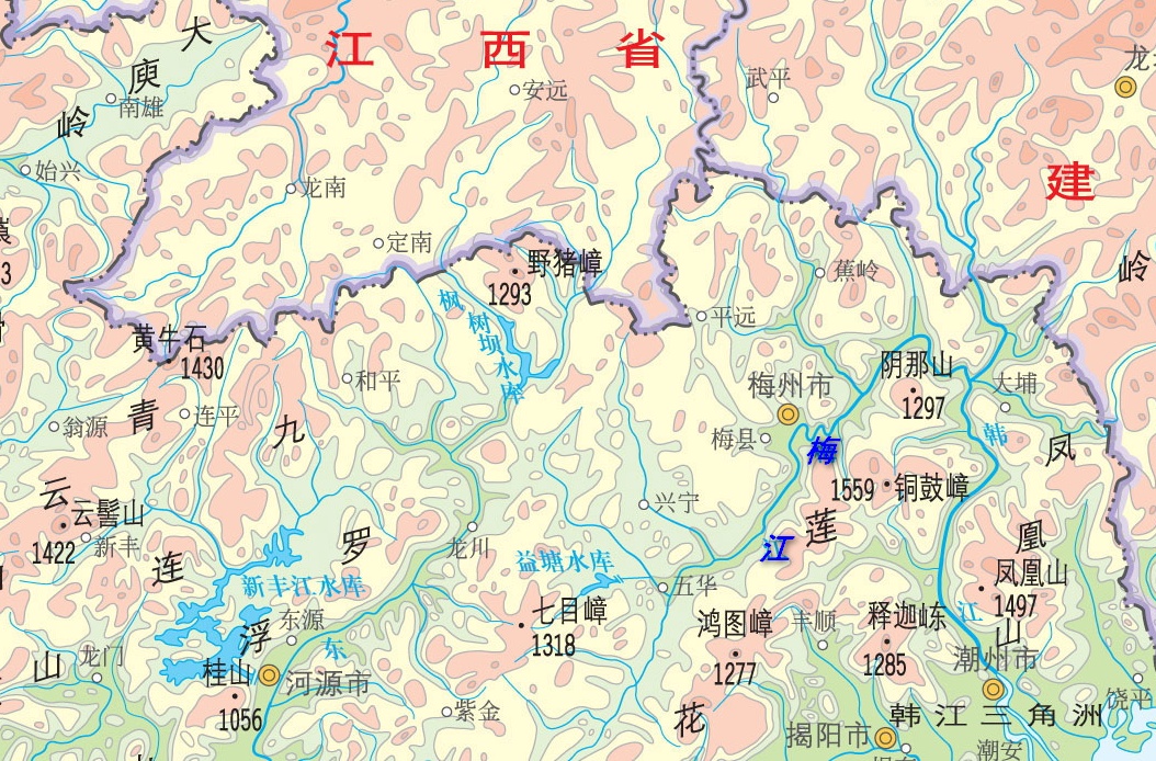 梅江的地理位置及流向 梅江的地理位置及流向