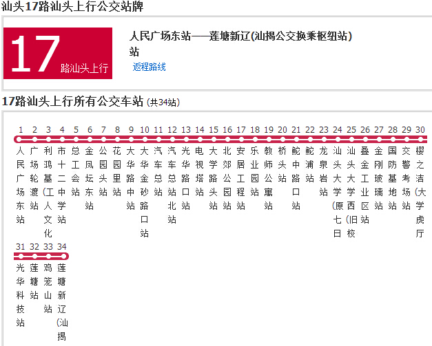 汕头公交17路汕头