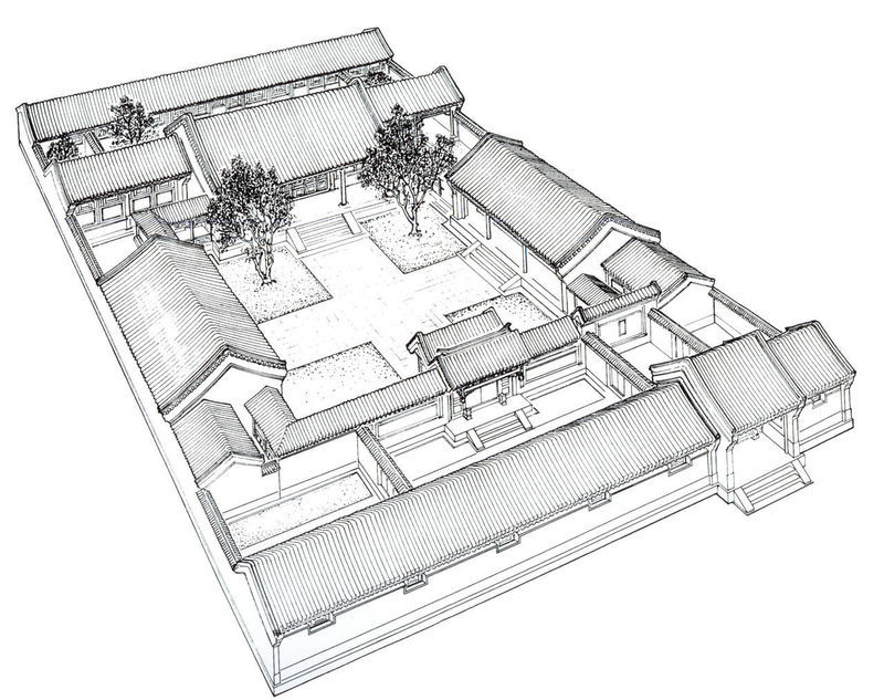 北京四合院建筑草图 北京四合院建筑草图