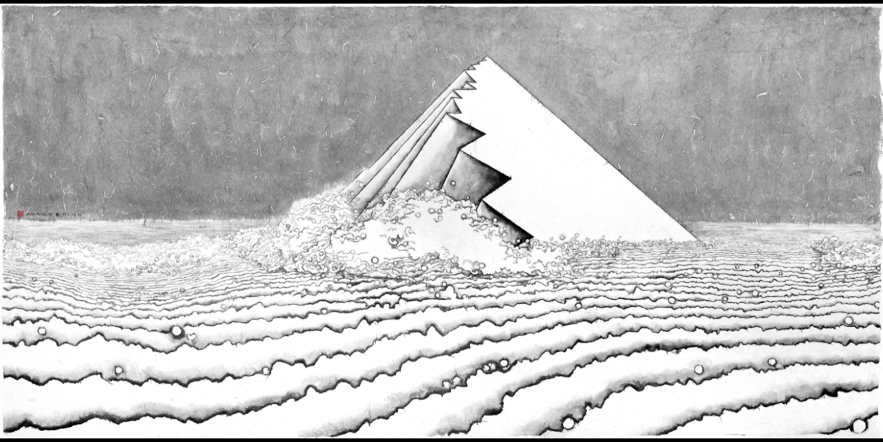 《冰山与海-潜行》255x122cm,2011 《冰山与海-潜行》255x122cm,2011