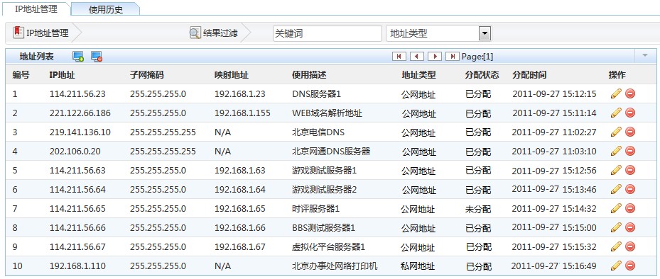 IP位址管理 IP位址管理