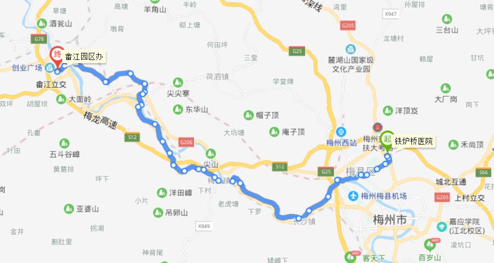 梅州公交29路线路走向 梅州公交29路线路走向