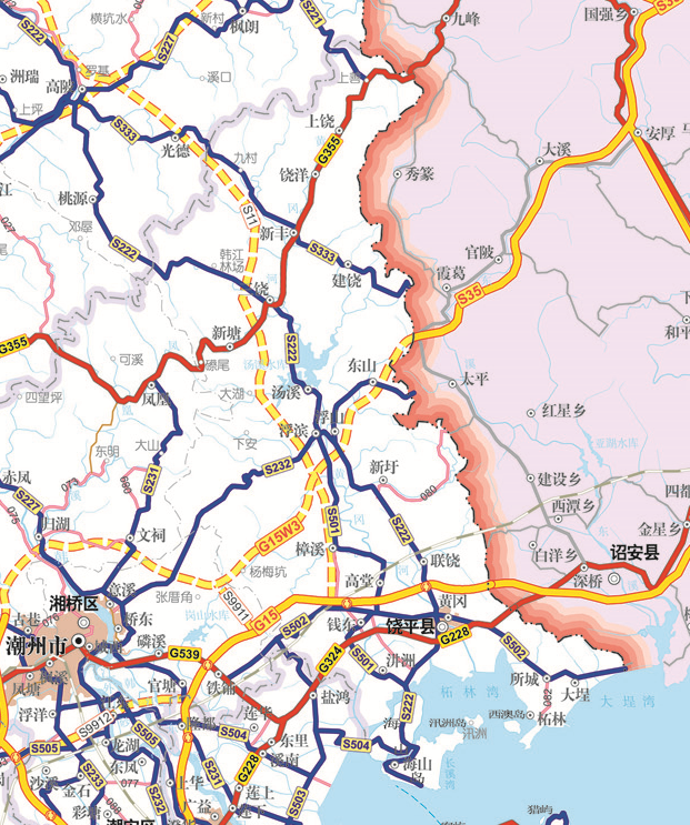 饶平县主要道路示意图 饶平县主要道路示意图